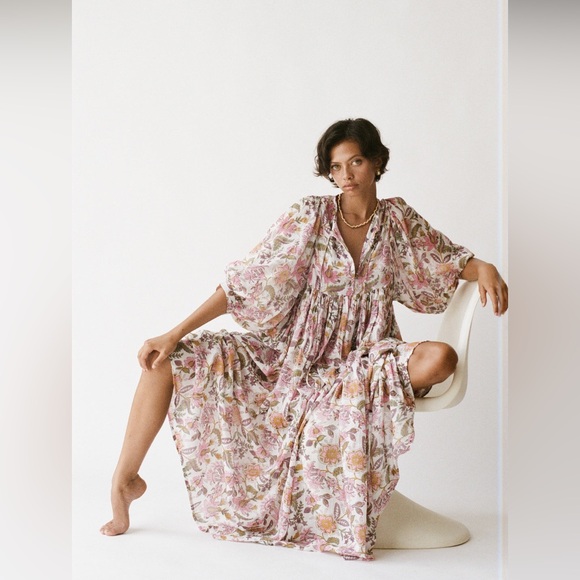 Daughters of India Kyra Maxi Dress~ Fuchsia Bloom (NWT) - Picture 9 of 12